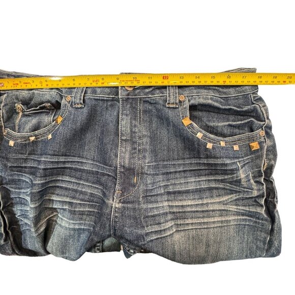Lolo Skinny Jeans Womens Sz 14 Blue Distressed Studded Hi-Rise Medium Wash‎ - Picture 13 of 16